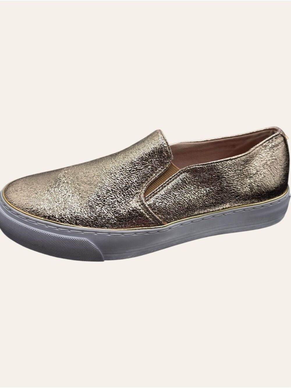 GUESS Gladis Gold Metallic Slip On Sneakers 8.5 Y2K Luxe Streetwear - Picture 4 of 8